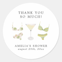 ビキニとマティーニのブライズシャワーパーティー ラウンドシール