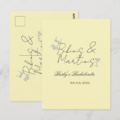 ビキニとマティーニの独身最後の夜会 黄色 レトロ ポストカード (正面/裏面)