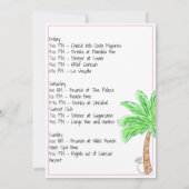 ビキニとマティーニの独身最後の週末パーティー 招待状 (裏面)