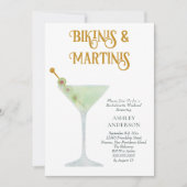 ビキニとマティーニの独身最後の週末パーティー 招待状 (正面)