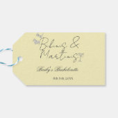 ビキニとマティーニの黄色レトロな独身最後の夜 ギフトタグ (裏面横)