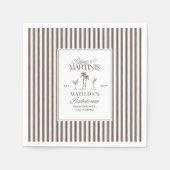 ビキニとマティーニ エレガントなヴィンテージのバチェロレッテ スタンダードカクテルナプキン (正面)