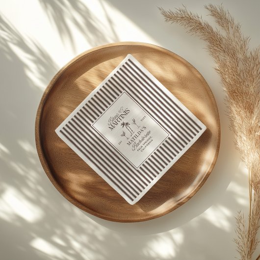 ビキニとマティーニ エレガントなヴィンテージのバチェロレッテ スタンダードカクテルナプキン