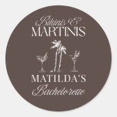 ビキニとマティーニ エレガントなヴィンテージのバチェロレッテ ラウンドシール (正面)