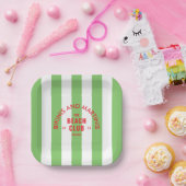 ビキニとマティーニ ザ・ビーチ・クラブ グリーンストライプ ペーパープレート (パーティー)