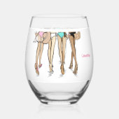 ビキニとマティーニ ビキニ水着 ファッション ステムなしワイングラス (裏面)