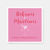 ビキニとマティーニ ピンク＆レッド ブライズメイドパーティー スタンダードカクテルナプキン (正面)