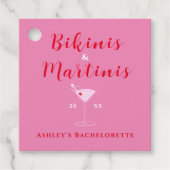 ビキニとマティーニ ピンク＆レッド ブライズメイドパーティー フェイバータグ (正面)
