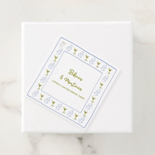 ビキニとマティーニ ブルーオリーブ ブライズメイドパーティー フェイバータグ (インサイチュ)