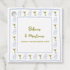 ビキニとマティーニ ブルー オリーブ ブライズメイド パーティー フェイバータグ