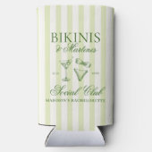 ビキニとマティーニ 緑のストライプ スリム缶クーラー (裏面)