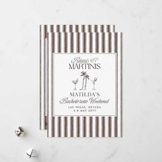 ビキニとマルティニのエレガントヴィンテージバチェロレッテ シーズンカード (正面/裏面インサイチュ)