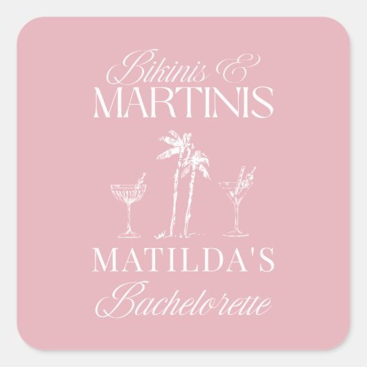 ビキニとマルティニのエレガントヴィンテージバチェロレッテ スクエアシール (正面)