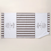 ビキニとマルティニのエレガントヴィンテージバチェロレッテ ビーチタオル (正面)