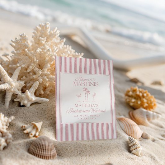 ビキニとマルティニのエレガントヴィンテージバチェロレッテ 招待状