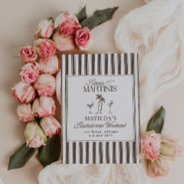 ビキニとマルティニのエレガントヴィンテージバチェロレッテ 招待状