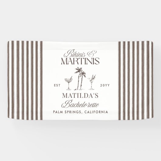 ビキニとマルティニのエレガントヴィンテージバチェロレッテ 横断幕 (横)