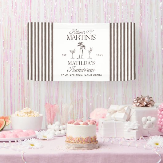 ビキニとマルティニのエレガントヴィンテージバチェロレッテ 横断幕 (パーティー)