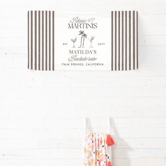 ビキニとマルティニのエレガントヴィンテージバチェロレッテ 横断幕 (インサイチュ)