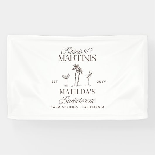 ビキニとマルティニのエレガントヴィンテージバチェロレッテ 横断幕 (横)