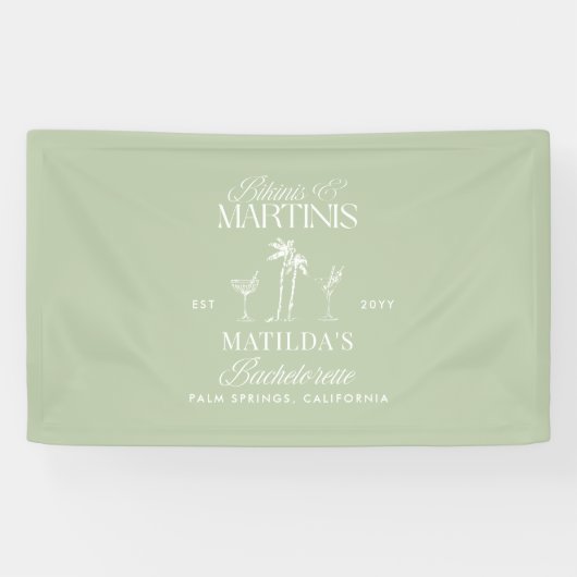 ビキニとマルティニのエレガントヴィンテージバチェロレッテ 横断幕 (横)