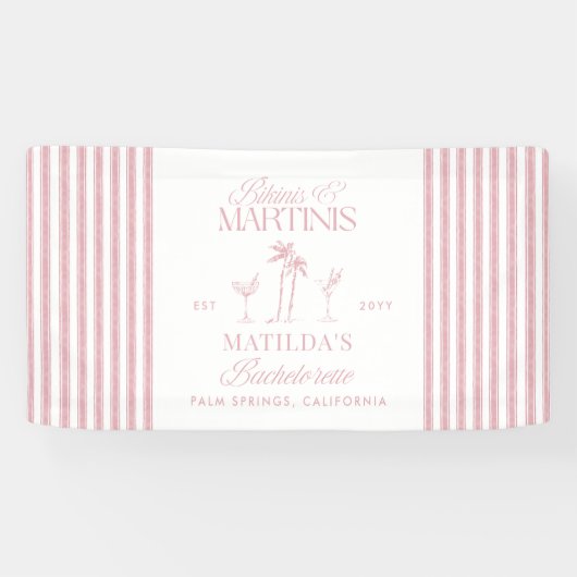 ビキニとマルティニのエレガントヴィンテージバチェロレッテ 横断幕 (横)