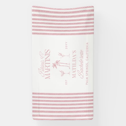 ビキニとマルティニのエレガントヴィンテージバチェロレッテ 横断幕 (縦)