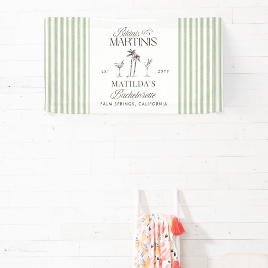 ビキニとマルティニのエレガントヴィンテージバチェロレッテ 横断幕 (インサイチュ)