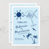 ビキニとマルティニのバチェロレッテ週末 招待状 (正面/裏面)
