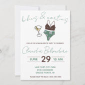 ビキニとマルティニをテーマにしたバチェロレッテ 招待状 (正面)