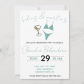 ビキニとマルティニをテーマにしたバチェロレッテ 招待状 (正面)