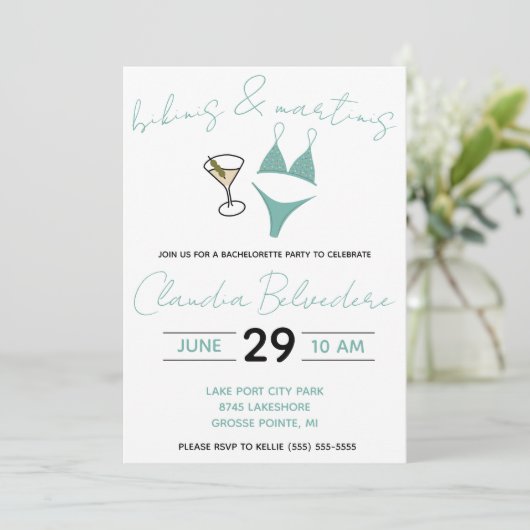 ビキニとマルティニをテーマにしたバチェロレッテ 招待状 (スタンド正面)