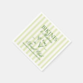 ビキニとマルティニストライプのスグリーン スタンダードカクテルナプキン (角)