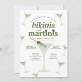 ビキニとマルティーニ30歳の誕生日招待状 招待状 (正面)
