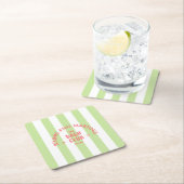 ビキニとマルティーニ バッハクラブ グリーンストライプ スクエアペーパーコースター (インサイチュ)