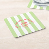 ビキニとマルティーニ バッハクラブ グリーンストライプ スクエアペーパーコースター (アングル)