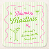 ビキニとマーティンの独身最後の夜 スクエアペーパーコースター (正面)