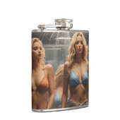 ビキニのセクシーブロンド女性 フラスク (右)