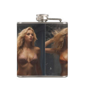 ビキニのセクシーブロンド女性 フラスク (裏面)