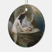 ビキニのニンフに Seashellで発見された水の赤ちゃん セラミックオーナメント (左)