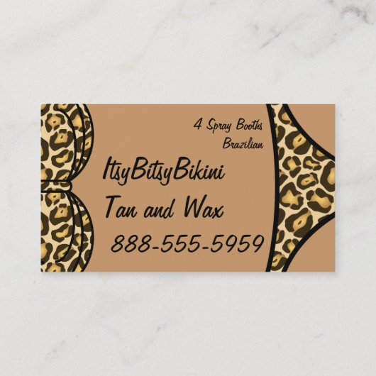 ビキニのヒョウのプリント 名刺 (裏面)