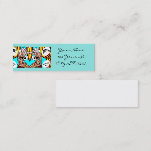 ビキニのブロンドの女性によって入れ墨される女性 スキニー名刺 (正面/裏面)