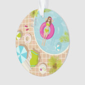 ビキニのプール女子ビーチ オーナメント (正面)