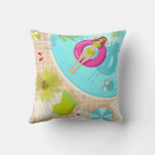 ビキニのプール女子ビーチ クッション (裏面)