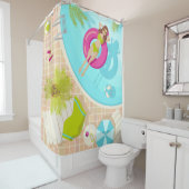 ビキニのプール女子ビーチ シャワーカーテン (インサイチュ)