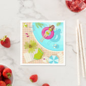 ビキニのプール女子ビーチ スタンダードカクテルナプキン (インサイチュ)