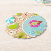 ビキニのプール女子ビーチ ペーパーコースター (アングル)