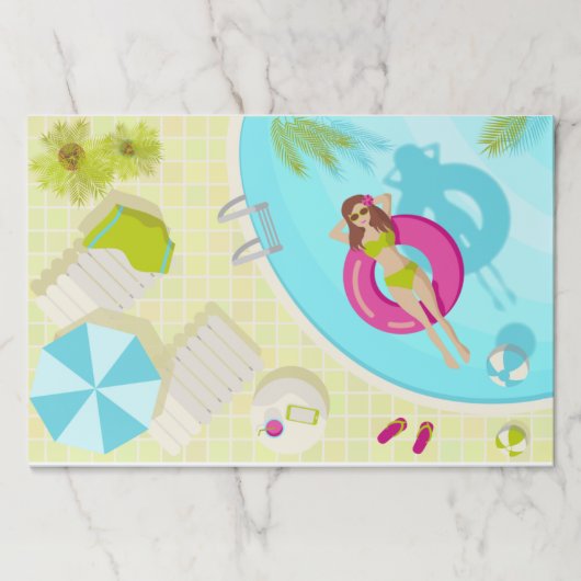 ビキニのプール女子ビーチ ペーパーパッド (正面)