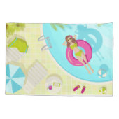 ビキニのプール女子ビーチ 枕カバー (裏面)