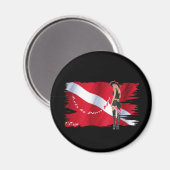 ビキニのホットダイビングベイブ マグネット (正面/裏面)